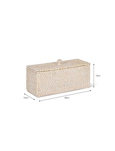 Caja de Almacenamiento Rectangular de Ratán Blanco, Caja de Almacenamiento Hecha a Mano, Ecológica, Natural, Decoración del Hogar, Venta al por Mayor desde Vietnam - Product Image 2