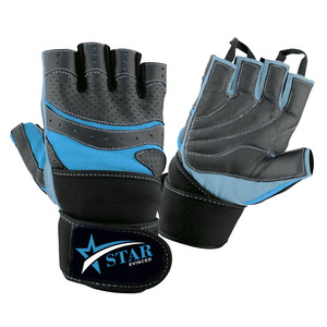 Guantes de cuero sintéticos de alta calidad personalizables de medio dedo equipo de fitness de levantamiento de pesas resistente para gimnasio y Deportes - Product Image 3