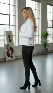 Veste en molleton vintage de style bohème, motif uni, brodée, respirante, 100% coton tissé - Product Image 3