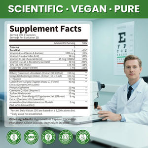 Di alta qualità naturale mirtillo Halal vitamina c 100% luteina estratto integratore szeaxantina luteina capsule per la salute degli occhi - Product Image 2