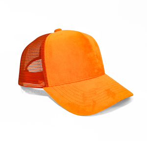 HN05 personalizado al por mayor de los hombres y las mujeres de Golf Deportes Trucker gorras de terciopelo Logotipo de 5 paneles sombreros lisos para uso informal - Product Image 5