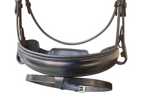 Brida de caballo de cuero auténtico de la mejor compañía, banda para la nariz de doma duradera, banda para cejas levantada, venta al por mayor, equipo de equitación barato - Product Image 4
