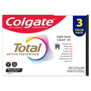 Colgate Total Active Prevention Whitening and Charcoal <b>Toothpaste</b>, Mint, 3 Pack, 5.1 oz - Product Image 4