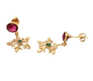 New Arrival Pink Tourmaline Hydro Gemstone 925 Sterling Silver Round Shape Earrings - Product Image 1