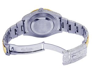 Reloj de acero inoxidable automático de cuarzo dorado para hombre, moissanita de calidad VVS1 con estilo Hip Hop, esfera de cristal, ventana, joyería de moda - Product Image 2