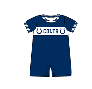 Ensemble Sportif Garçon Bébé : Haut Bleu Marine à Blocs de Couleurs et Short Rayé – Tenue Décontractée d'Été, Design Personnalisé - Product Image 4