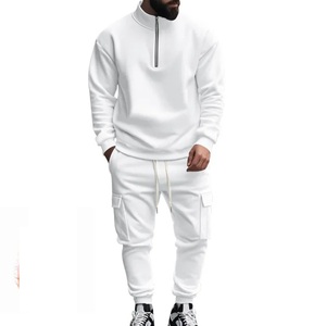 Conjunto de pantalones deportivos con cremallera cálida de terciopelo informal para hombre de otoño e invierno 2025 - Product Image 2