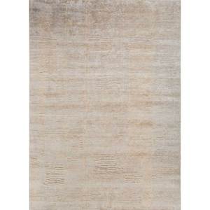 Alfombra de Lana y Seda Entropy Ivory Anudada a Mano AKWS-1494, Rectangular con Patrón de Rompecabezas, para Sala de Estar, Adolescentes y Pasillos - Product Image 1