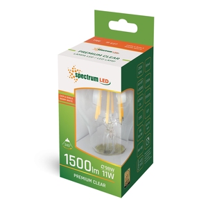 Lampada LED standard, cristallo trasparente, E27, 11W, 2700K, 1500Lm (Spectrum WOJ+14363) - Product Image 1
