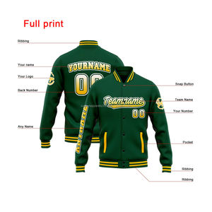 Veste universitaire promotionnelle en gros MCACVJ-165 vêtements d'extérieur de marque à col montant avec décoration brodée sur le devant - Product Image 2