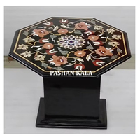 Indien belle main meilleure fabrication octogonale forme marbre noir nacre incrustation travail utilisé Table basse à la maison