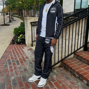 Conjuntos Deportivos Personalizados de Alta Calidad para Hombre, Chaqueta de Nailon con Cremallera y Pantalones Jogger, Conjuntos Deportivos Unisex con Logotipo Impreso - Product Image 1