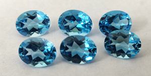 Topacio azul suizo natural corte ovalado 6x8mm facetado-Topacio azul suizo suelto corte ovalado - Product Image 3