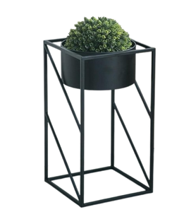 Maceta de jardín para balcón pulida brillante personalizada, soporte con recubrimiento de polvo negro, maceta de suelo dorado, salón de bodas, entrada, sala de estar - Product Image 6
