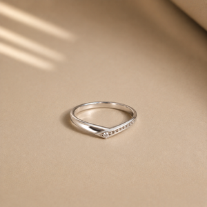 18k Gold Plated <b>Stainless</b> <b>Steel</b> Celeste V Chevron <b>Ring</b> for Kids - Product Image 2