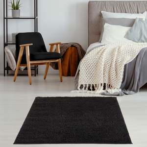 Myshaggy Solid <b>Black</b> Area <b>Rug</b> Set 60X110 cm - Product Image 6