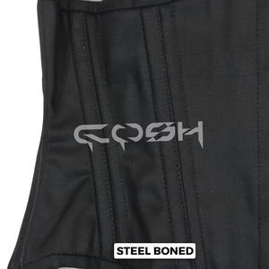 Corsé Gótico Negro de Algodón Personalizado, Corsé Corto Debajo del Busto con Varillas de Acero para Entrenamiento de Cintura |   Corsé de algodón negro - Product Image 5