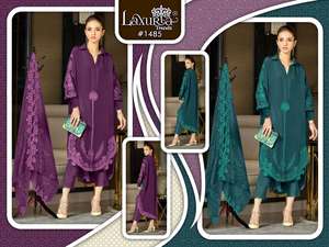 La mayoría de las ventas de bordado pesado y trabajo de corte superior inferior con trabajo pesado Dupatta disponible en cantidad a granel de La India - Product Image 5