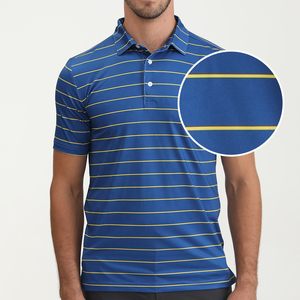 Chemises de golf à rayures classiques et extensibles dans les quatre sens chemises de golf pour hommes 92% polyester 8% spandex chemises de golf pour hommes - Product Image 5