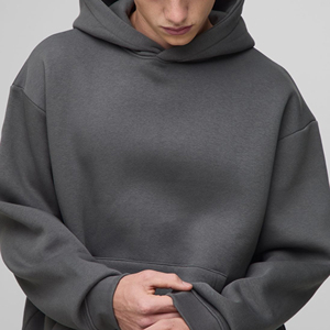 Sweat-shirt pour homme en molleton 100% coton, surdimensionné, à fermeture éclair, épaules tombantes, respirant, avec logo brodé personnalisé OEM/ODM - Product Image 6