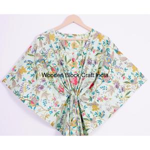 Bohemian Cotton Robe 100% Cotton <b>Kaftan</b> Indian Cotton <b>Dress</b> Summer Wear <b>Kaftan</b> Night Wear <b>Womens</b> <b>Kaftan</b> For Gift - Product Image 2