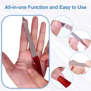 ชุดตะไบเล็บสเตนเลสสตีลพรีเมี่ยม6ชิ้นปลายแหลมปลายแหลมปลายแหลมด้ามจับกันลื่นพับสองชั้นดูแลเล็บธรรมชาติที่บ้าน - Product Image 4