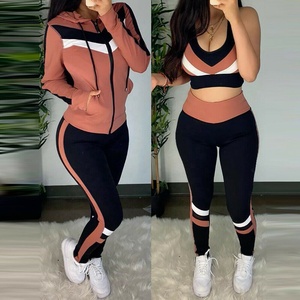 Ensemble 3 pièces de Yoga pour femmes, vêtements décontractés, de haute qualité, soutien-gorge, Leggings, tenue d'entraînement pour le Fitness, - Product Image 2