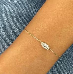 สร้อยข้อมือเพชรมอยส์ซอไนท์ของขวัญแต่งงานสำหรับผู้หญิงสร้อยข้อมือเทนนิสสีทองหรูหรา - Product Image 4