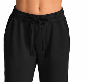 กางเกงสเวตเตอร์สำหรับผู้หญิงทรงหลวมเอวยางยืดดีไซน์เรียบง่ายมีกระเป๋าโลโก้ขาซ้ายสำหรับวิ่งโยคะ - Product Image 6