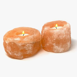 Meilleure vente de bougie au sel rose de l'Himalaya du Pakistan Style fleur sculptée Fabricant et prix de gros - Product Image 1