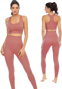 Vêtements de yoga et de fitness pour femmes de taille personnalisée ensembles d'entraînement sans couture côtelés 2 pièces tissu à tricoter extensible court longueur maigre solide - Product Image 4