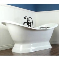 Baignoire élégante décorée à la main avec de la mosaïque de feuilles d'or Baignoire en métal de style français Baignoire d'intérieur de conception de plusieurs tailles à bas prix