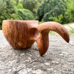 Handmade Olive Wood Kuksa, Wooden Coffee Mug, Camping <b>Cup</b> Wooden <b>Cup</b> Classic Wooden <b>Cup</b> - Product Image 1