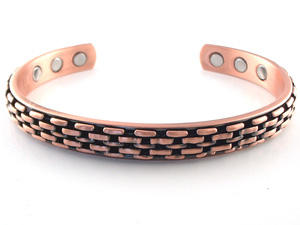 Bracelet de mode élégant en cuivre avec un pouvoir de guérison de thérapie magnétique complexe pour le soulagement de la douleur - Product Image 6