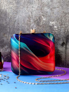 Bolso de Mano Estampado Hecho a Mano en India, Bolso de Noche de Diseñador para Mujer - Product Image 4