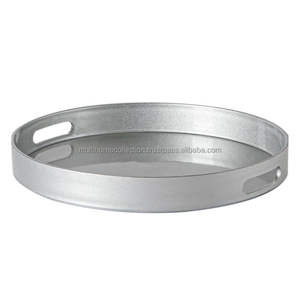 Plateaux de service pour accessoires de cuisine longue durée meilleure qualité plateau de service de forme ovale en métal idéal pour le plateau de bureau de petit déjeuner - Product Image 4