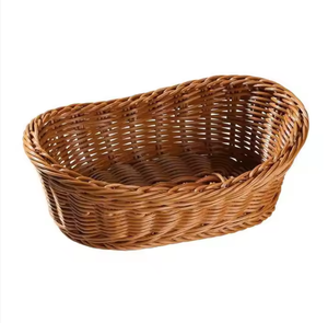 Cestas de almacenamiento multifunción de mimbre de bambú respetuosas con el medio ambiente de estilo rústico, bandeja de servicio para cocinas, restaurantes, hogar - Product Image 3