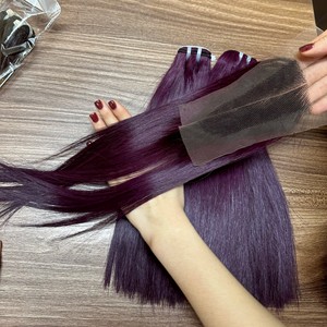 Muestra gratis de paquetes de cabello humano vietnamita, extensiones de cabello liso de hueso de trama de cabello humano, proveedor de cierre de encaje Frontal de encaje - Product Image 4