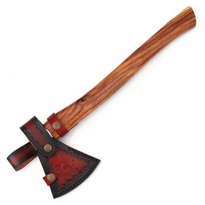 Tomahawk Viking artisanal en acier à haute teneur en carbone, manche en acier de qualité industrielle, étui en cuir, pour le camping, l'usage quotidien et les activités de plein air - Product Image 4