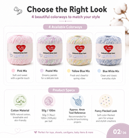 Cotton Lace Yarn Crochet Yarn Fancy Yarn for Hand Knitting DIY Crochet Tops Cardigans Dresses Shawls