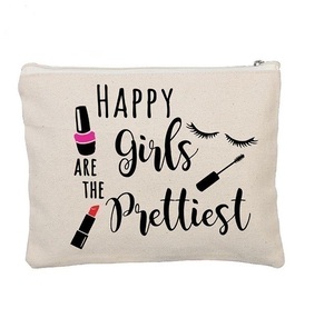 Bolsas de cosméticos personalizadas al por mayor con forro, prácticas bolsas en blanco, bolsa de cosméticos de maquillaje de lino y algodón por sublimación para mujer - Product Image 4