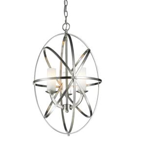 โคมระย้าในร่ม LED ดีไซน์คลาสสิกโมเดิร์นจี้ชุบเงินสำหรับวิลล่าสุดหรูการตกแต่งที่หรูหรา - Product Image 1