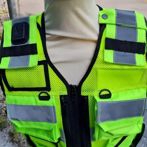 Vente en gros ANSI classe 2 haute visibilité réfléchissant multi-poches vêtements de travail Logo personnalisé Construction gilet de sécurité étanche à l'eau - Product Image 5