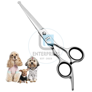 Tijeras de Aseo Profesionales de Acero Inoxidable de Alta Calidad para Mascotas, con Punta Redonda de Seguridad, Tijeras Rectas para Perros y Gatos - Product Image 2