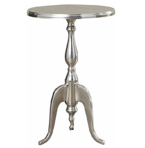 Table basse à revêtement en poudre noir mat, meuble de maison en acier rond, Table basse à dessus en métal, prix de gros - Product Image 5