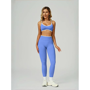 women sets yoga activewear bra top and leggings high waist seamless flexible stretch breathable fitness gear - Product Image 1