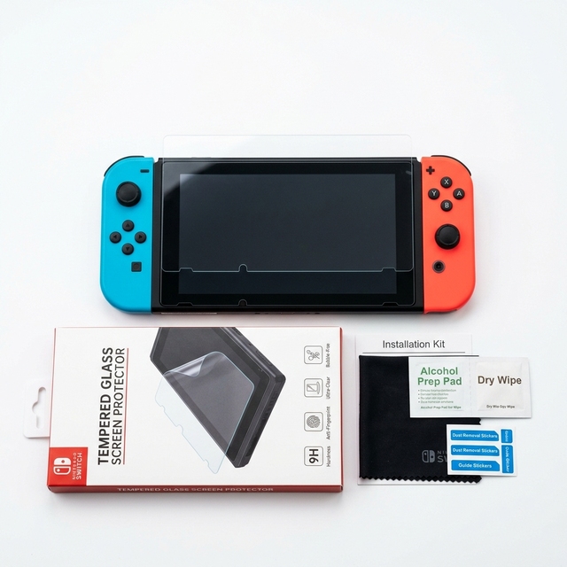 Purple Transparent Console Screen Protector Tempered Film for Nintendo Switch OLED Lite LCD Gaming OEM