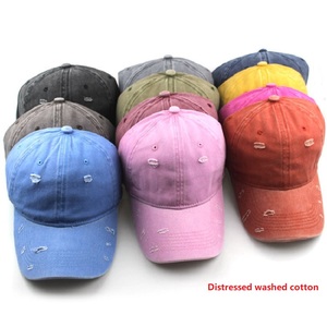 Venta al por mayor unisex, poliéster/algodón ajustable Vintage algodón papá sombrero teñido desgastado deportes sombreros en blanco lavado gorras de béisbol - Product Image 2