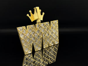 Pendentif de luxe en acier inoxydable serti de diamants, style hip-hop, personnalisé - Product Image 3