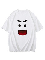 T-Shirt da Uomo di Alta Qualità 100% Cotone Tinta Unita Antipiega Traspirante ad Asciugatura Rapida Manica Corta Collo Tondo Casual con Spalle Scese